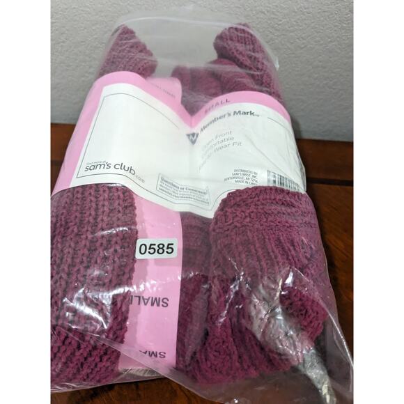 Members Mark Chenille Cardigan Sweater S Raspberry Red Open Front Loose Knit New - Picture 8 of 9